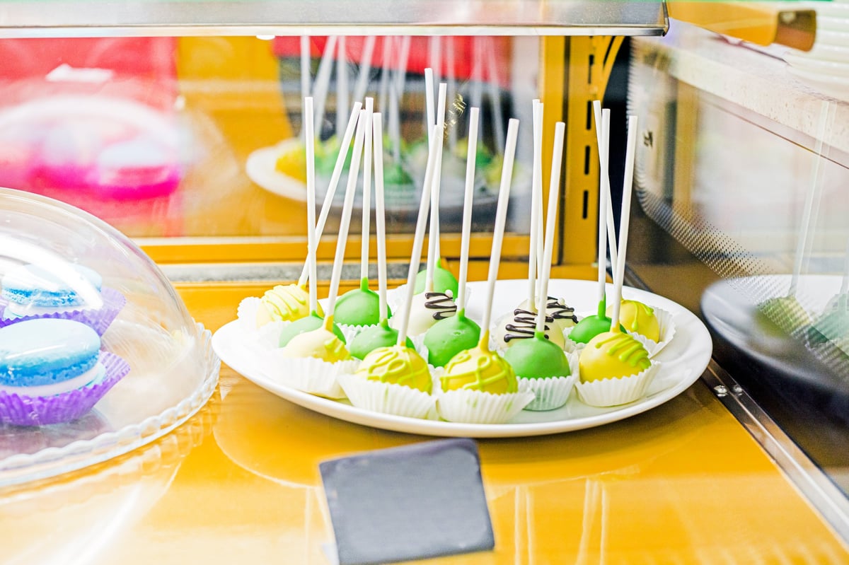 Sweet cake pops on a plate